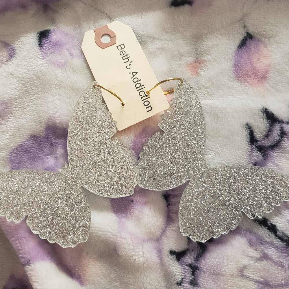 Addiction Silver Sparkle Bow Hair Clip